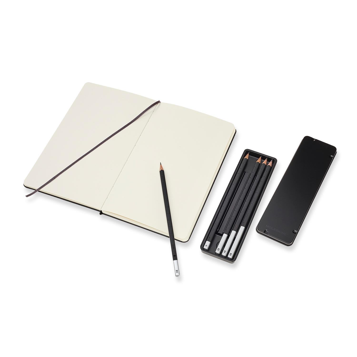 Bild: 8058341717585 | Moleskine Skizzen-Set Skizzenbuch: Large/A5, Hard Cover, Schwarz;...