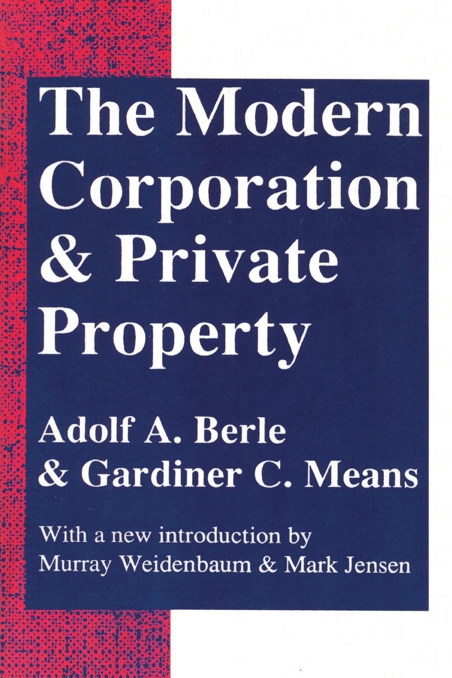 Cover: 9780887388873 | The Modern Corporation and Private Property | Adolf A. Berle | Buch