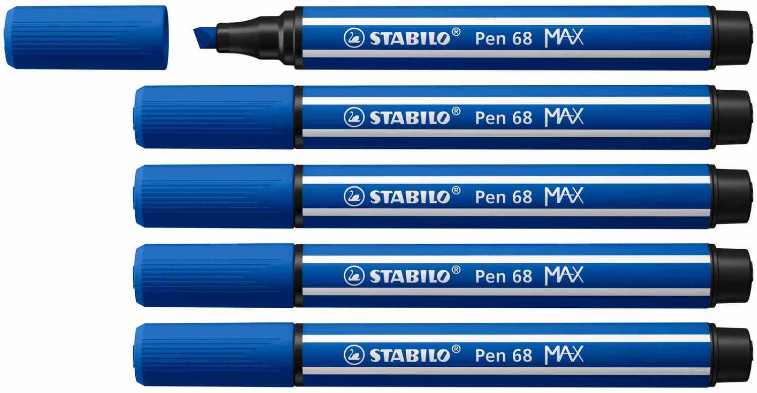 Cover: 4006381569620 | STABILO Filzstifte Pen 68 MAX, 5er Set, ultramarinblau | 768/32 | 2023