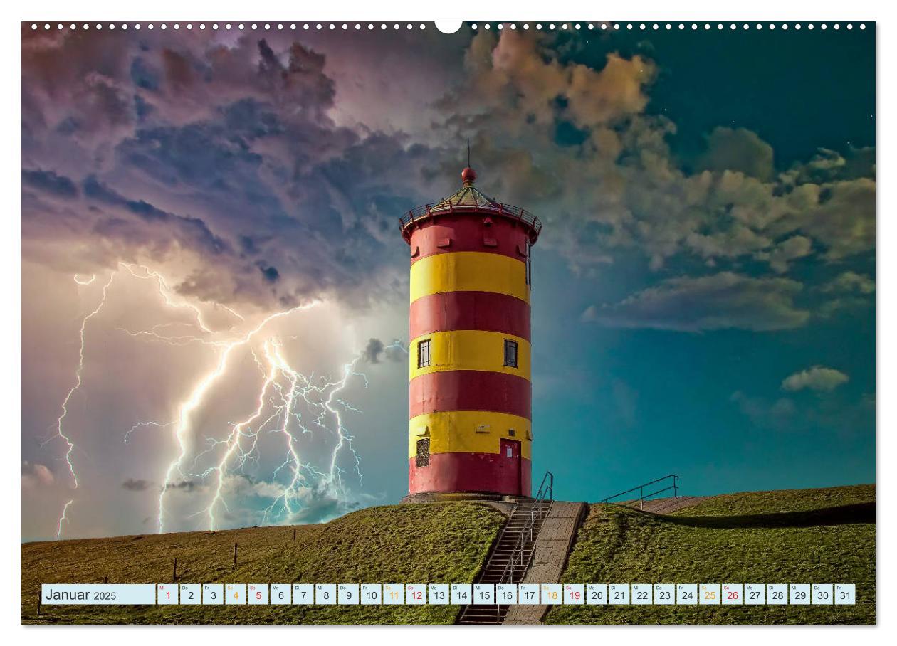 Bild: 9783435145928 | Leuchtturm Gewitter (hochwertiger Premium Wandkalender 2025 DIN A2...