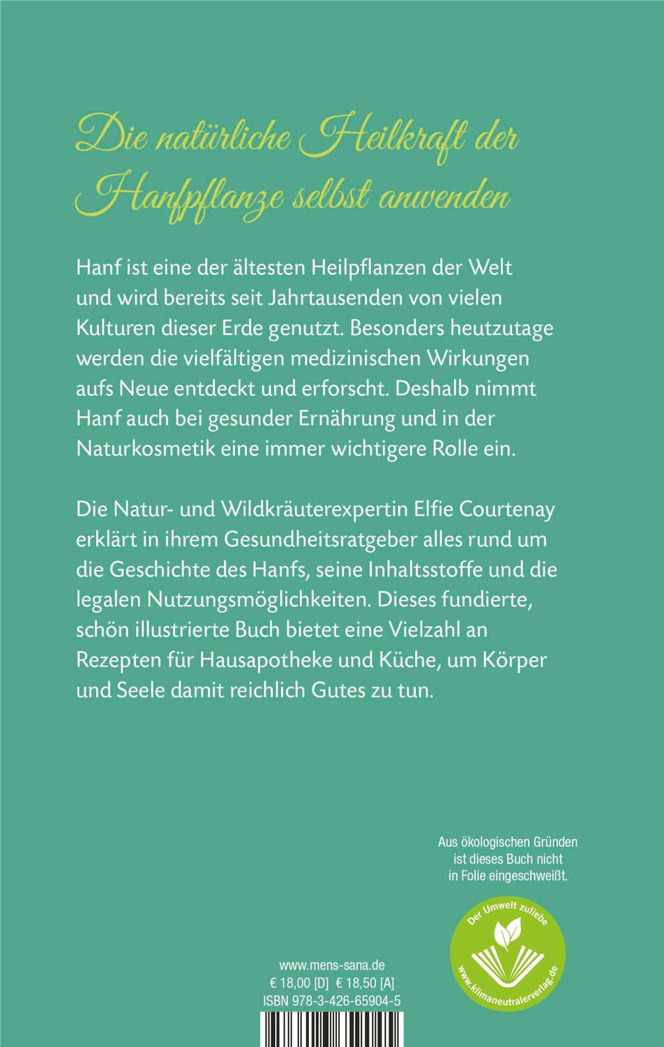 Rückseite: 9783426659045 | Die Hanf-Apotheke | Elfie Courtenay | Buch | 224 S. | Deutsch | 2022