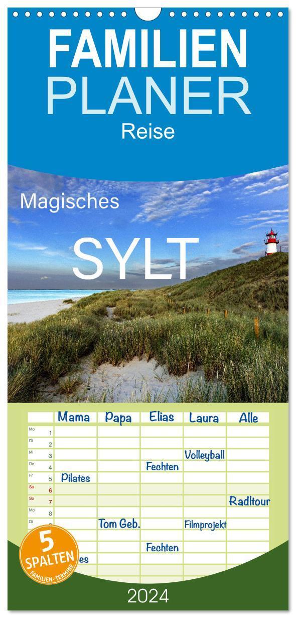 Cover: 9783383007361 | Familienplaner 2024 - Magisches Sylt mit 5 Spalten (Wandkalender,...