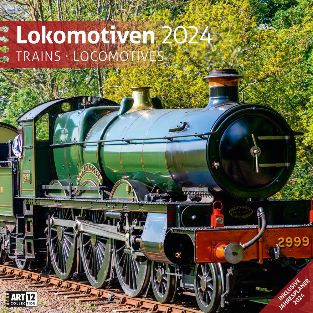 Cover: 9783838444154 | Lokomotiven Kalender 2024 - 30x30 | Ackermann Kunstverlag | Kalender