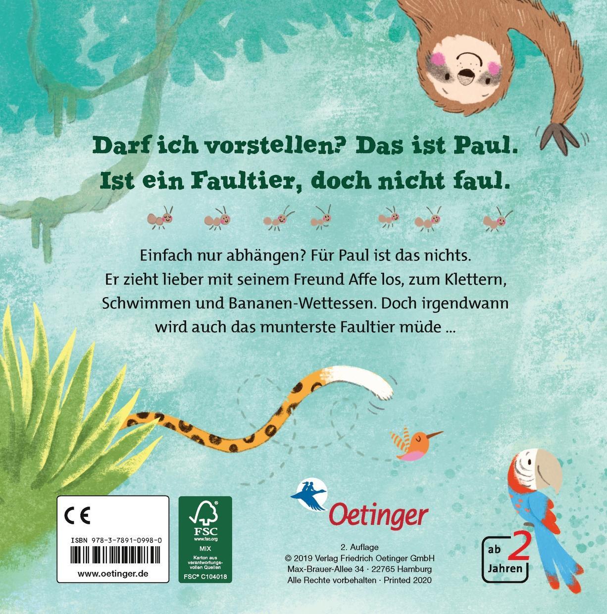 Rückseite: 9783789109980 | Paul, gar nicht faul | Susanne Weber | Buch | 16 S. | Deutsch | 2019