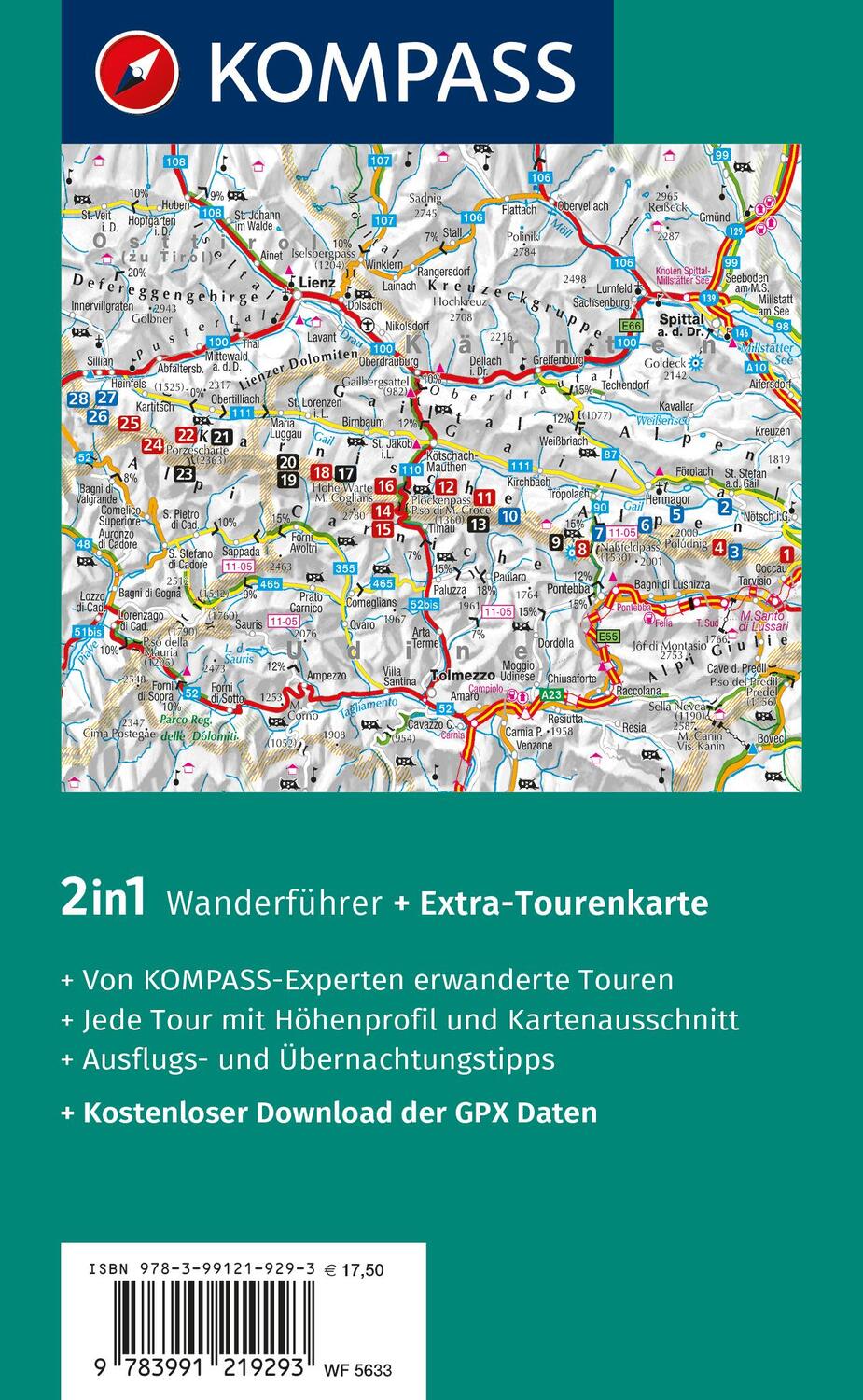 Rückseite: 9783991219293 | KOMPASS Wanderführer Karnischer Höhenweg, Von Thörl-Maglern nach...