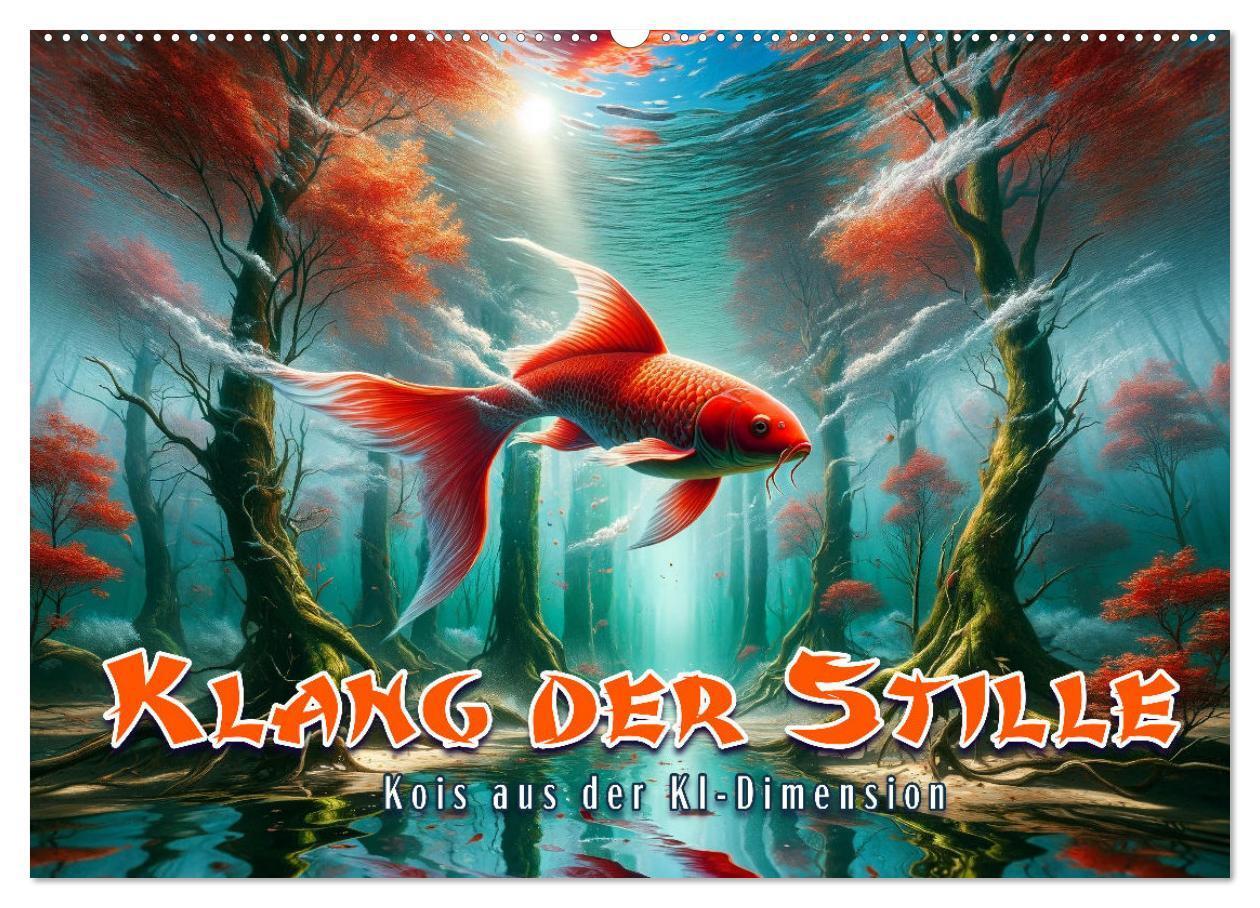 Cover: 9783383788598 | Klang der Stille - Kois aus der KI Dimension (Wandkalender 2025 DIN...