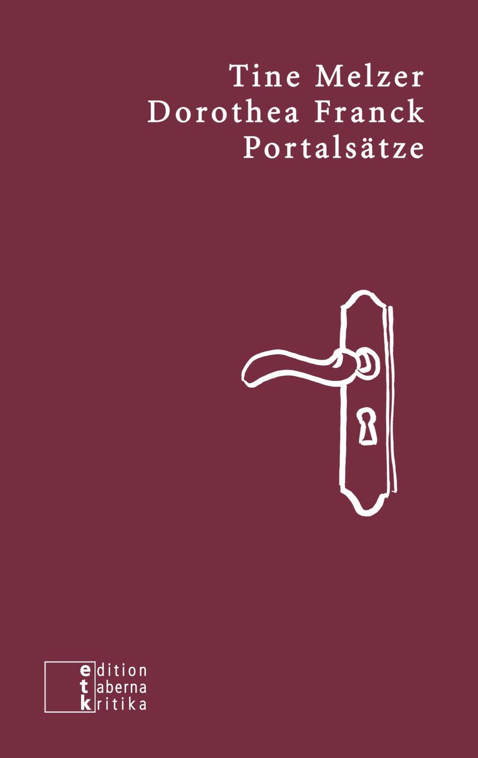 Cover: 9783905846751 | Portalsätze | Tine Melzer (u. a.) | Taschenbuch | etkbooks | Paperback