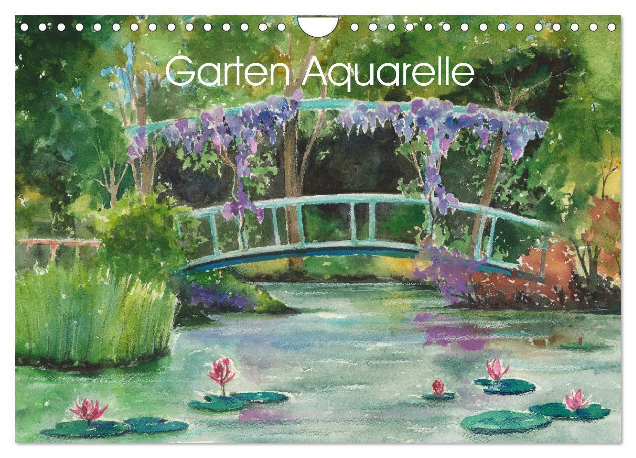 Cover: 9783383237836 | Garten Aquarelle (Wandkalender 2024 DIN A4 quer), CALVENDO...