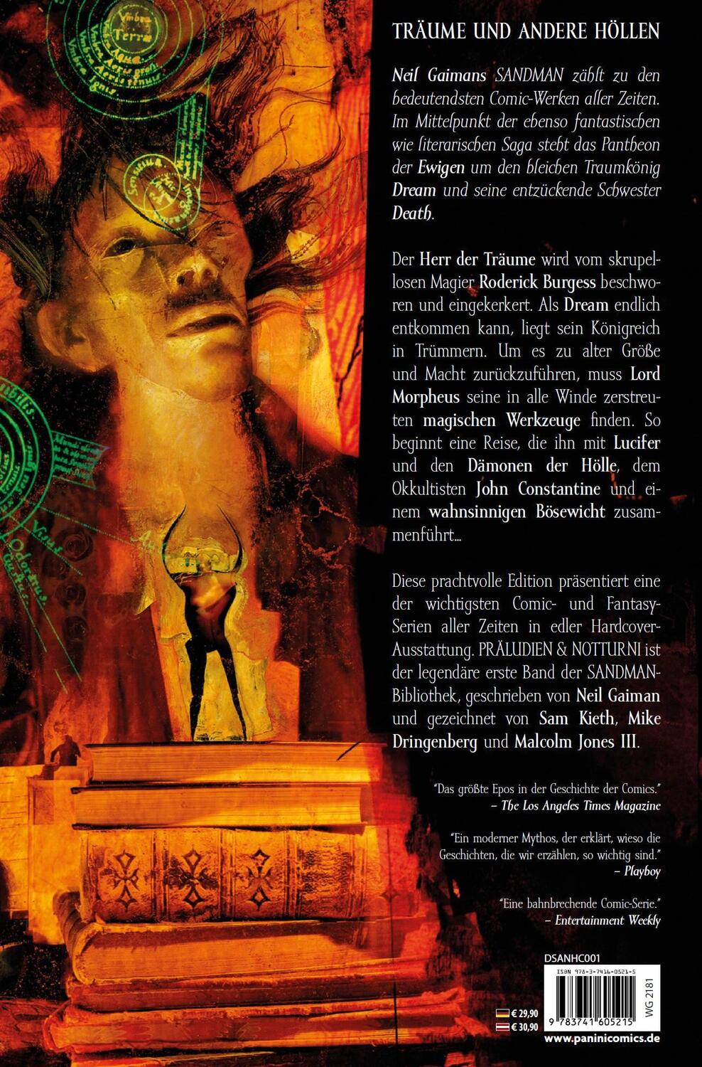 Rückseite: 9783741605215 | Sandman Deluxe 01 | Bd. 1: Präludien &amp; Notturni | Neil Gaiman (u. a.)