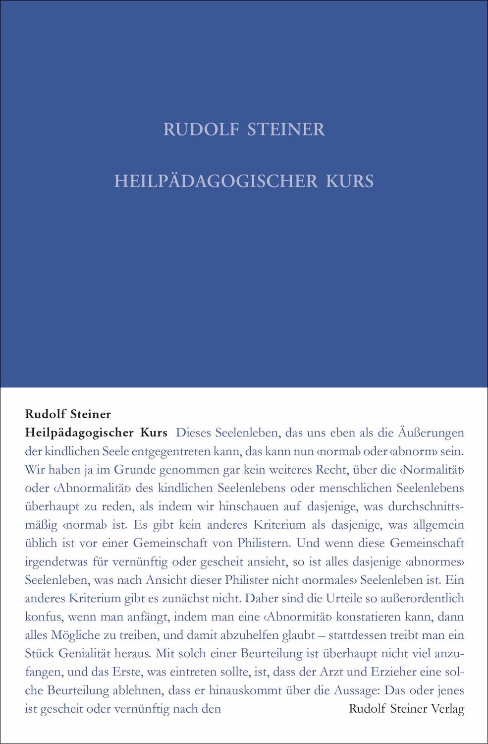 Cover: 9783727431722 | Heilpädagogischer Kurs | Rudolf Steiner | Buch | Deutsch | 2024