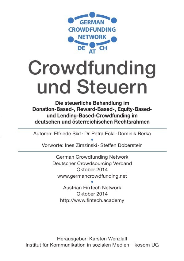 Cover: 9783737516297 | Crowdfunding und Steuern | Elfriede Sixt (u. a.) | Taschenbuch | 2014