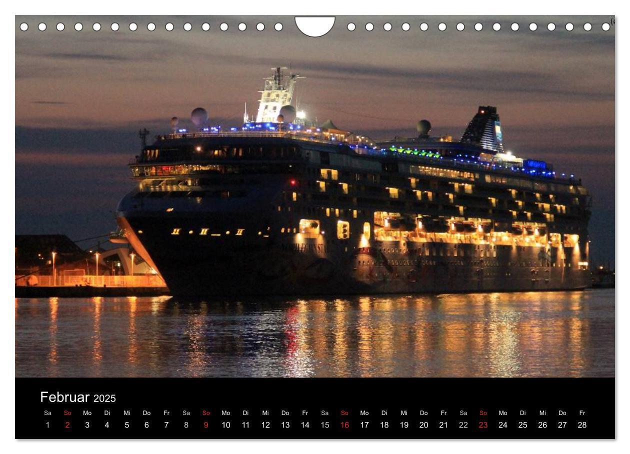 Bild: 9783435809134 | Cruiseliner in Warnemünde (Wandkalender 2025 DIN A4 quer), CALVENDO...