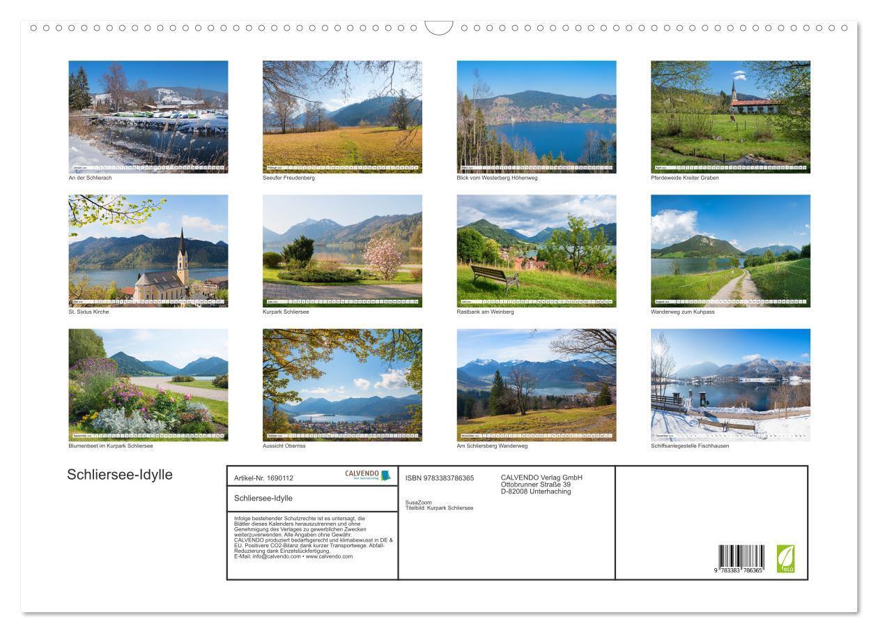 Bild: 9783383786365 | Schliersee-Idylle (Wandkalender 2025 DIN A2 quer), CALVENDO...