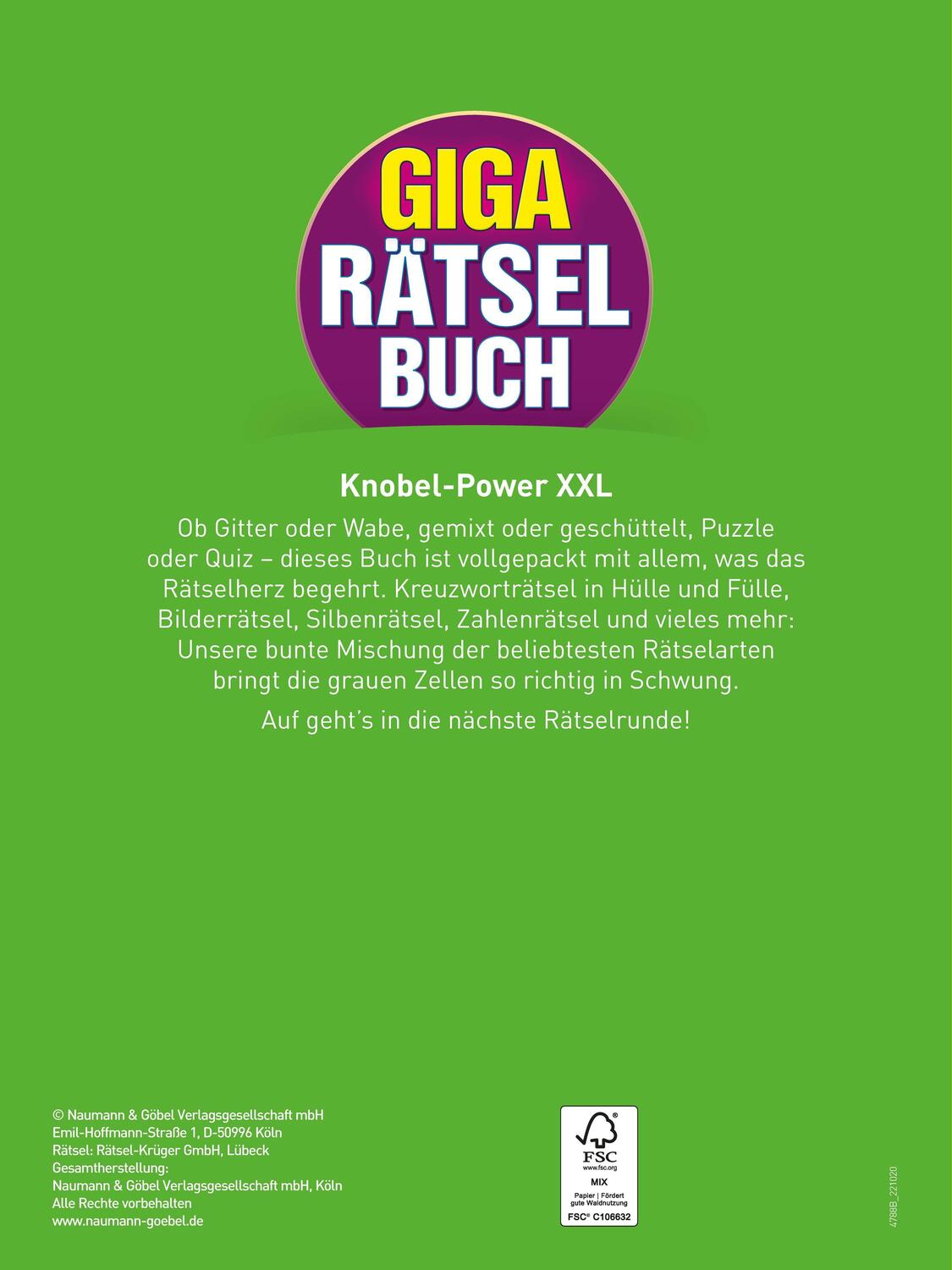 Rückseite: 9783625193739 | Giga-Rätselbuch 2 | Taschenbuch | Giga-Rätselbuch | 192 S. | Deutsch