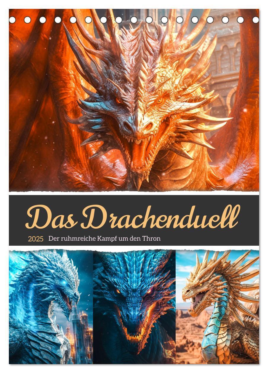 Cover: 9783435867134 | Das Drachenduell (Tischkalender 2025 DIN A5 hoch), CALVENDO...