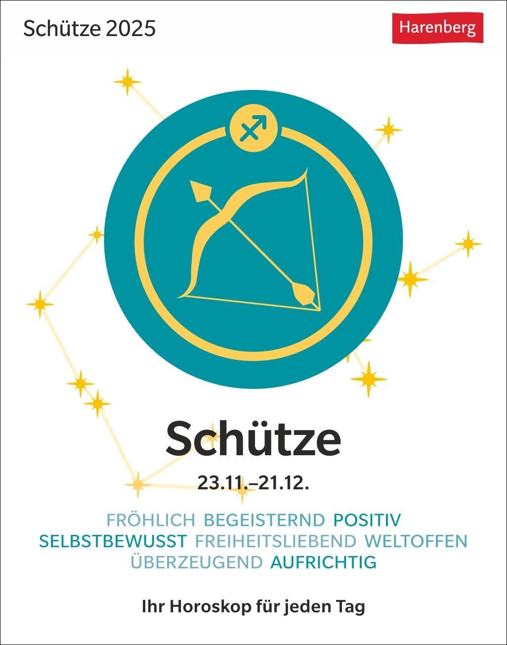 Cover: 9783840033759 | Schütze Sternzeichenkalender 2025 - Tagesabreißkalender - Ihr...