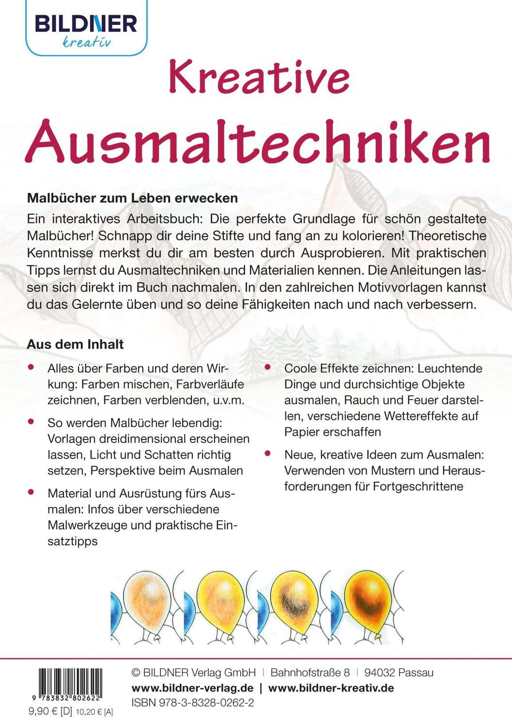 Rückseite: 9783832802622 | Kreative Ausmaltechniken - Malbücher zum Leben erwecken! | Anja Wenzke