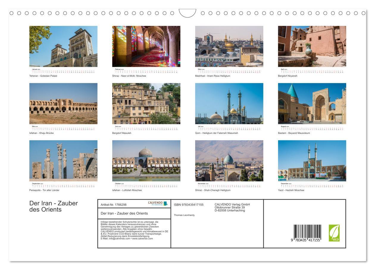 Bild: 9783435417155 | Der Iran - Zauber des Orients (Wandkalender 2025 DIN A3 quer),...