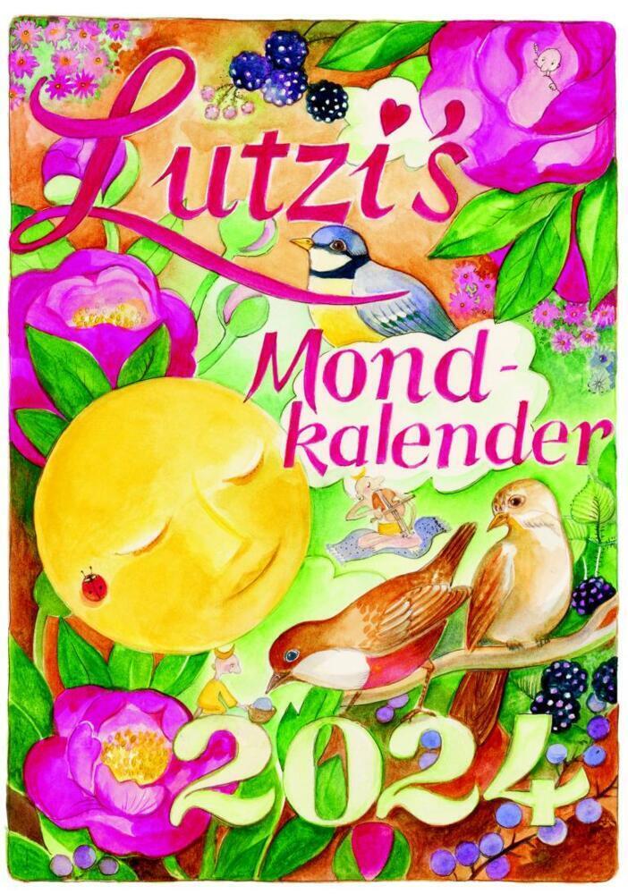 Cover: 9783942966115 | Lutzis Mondkalender kurz 2024 | Andrea Lutzenberger | Lutzenberger