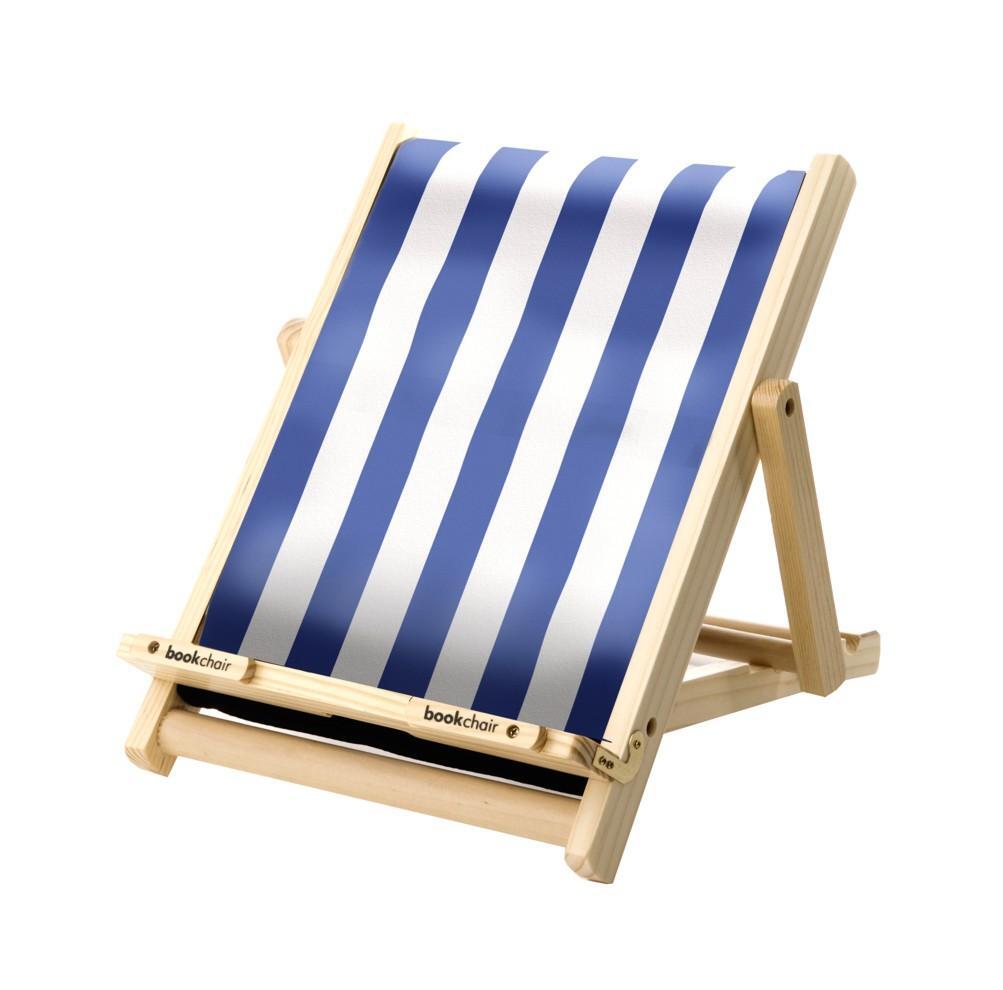 Cover: 5060213016019 | Bookchair Standard Blau-Weiß gestreift - Buchständer aus Holz | Stück