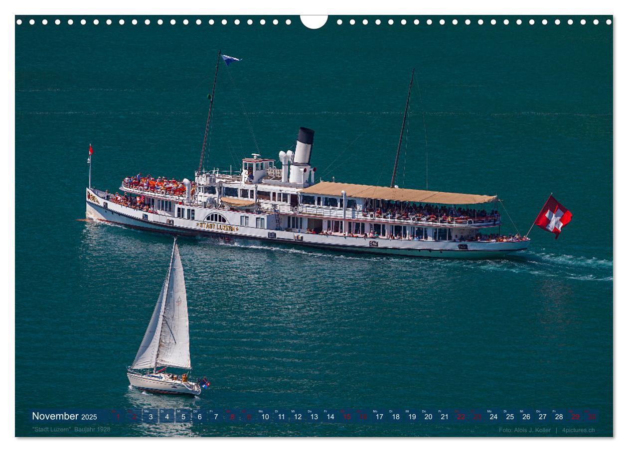 Bild: 9783435107124 | Dampfschiffe Vierwaldstättersee (Wandkalender 2025 DIN A3 quer),...