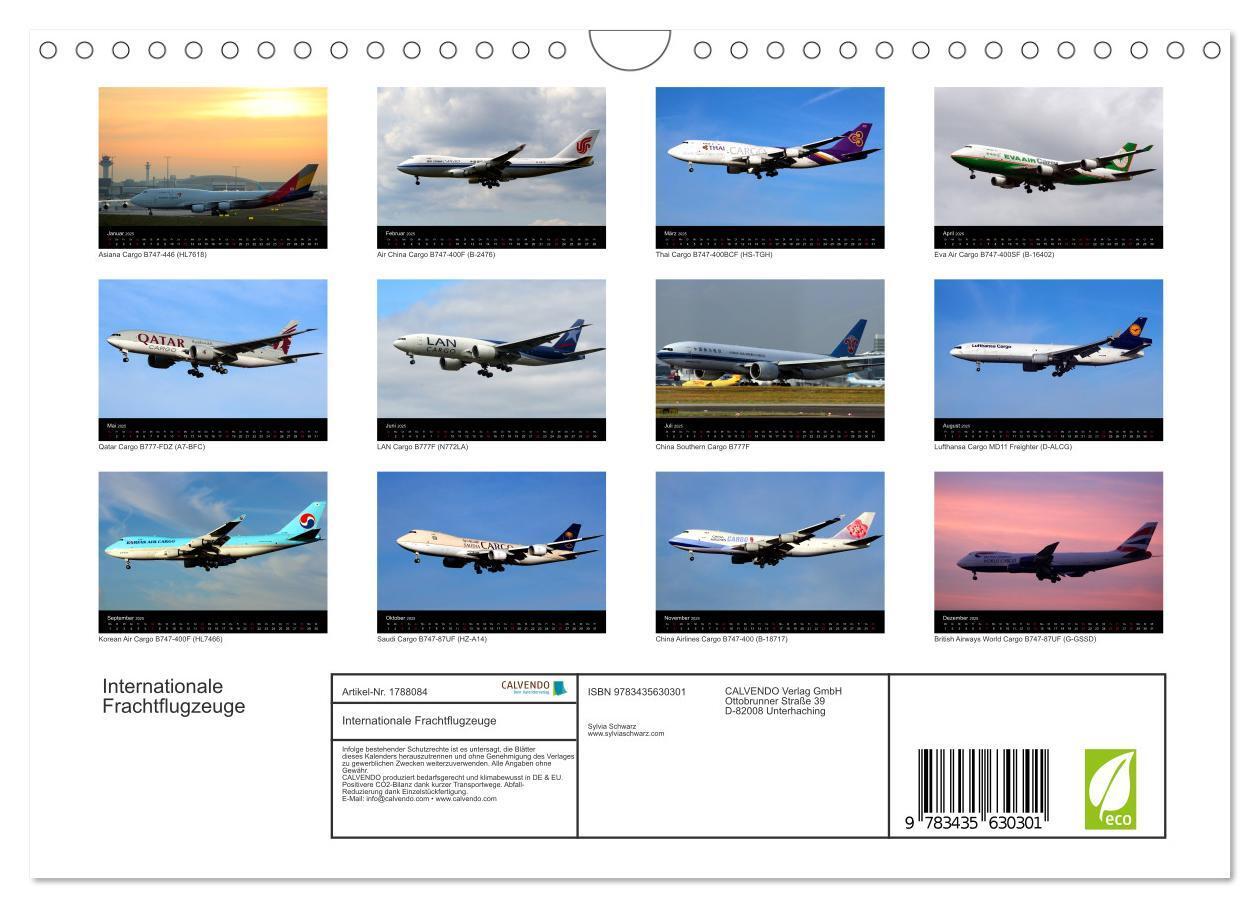 Bild: 9783435630301 | Internationale Frachtflugzeuge (Wandkalender 2025 DIN A4 quer),...