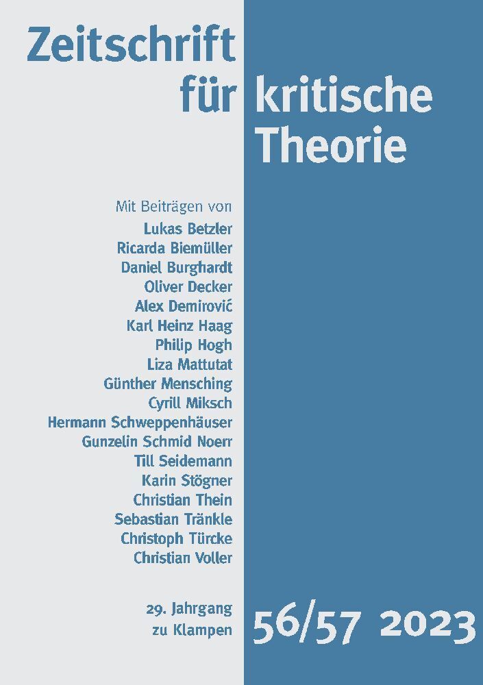 Cover: 9783987370083 | Zeitschrift für kritische Theorie / Zeitschrift für kritische...
