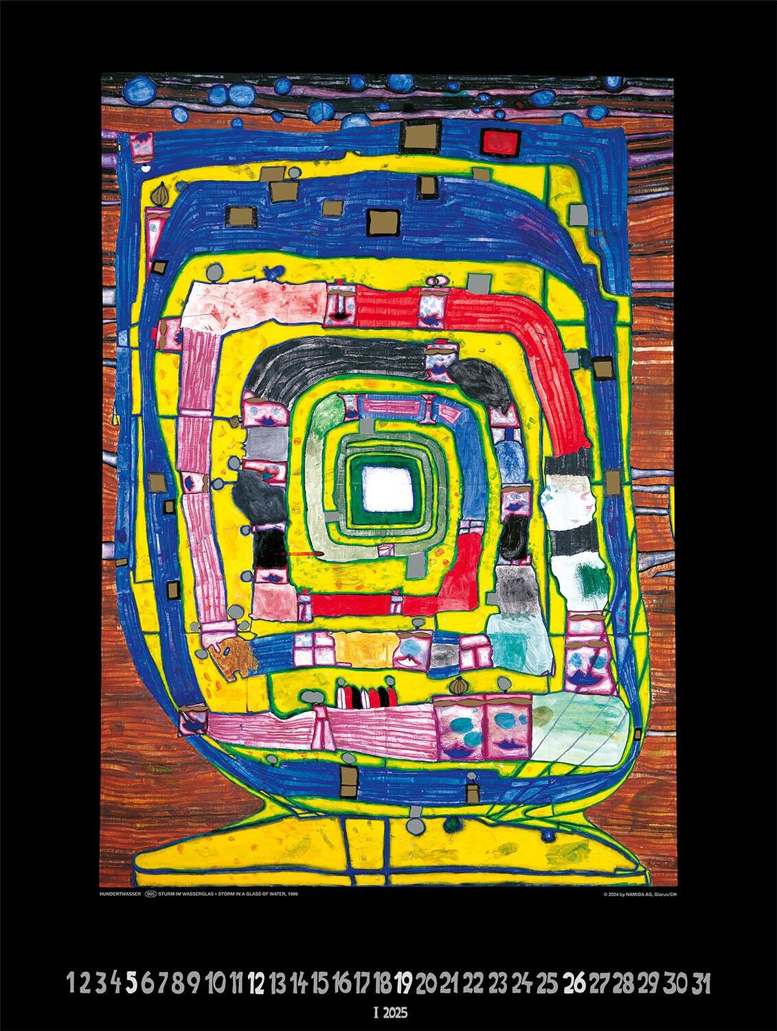 Bild: 9783910430112 | Großer Hundertwasser Art Calendar 2025 | Limited Collectors Edition