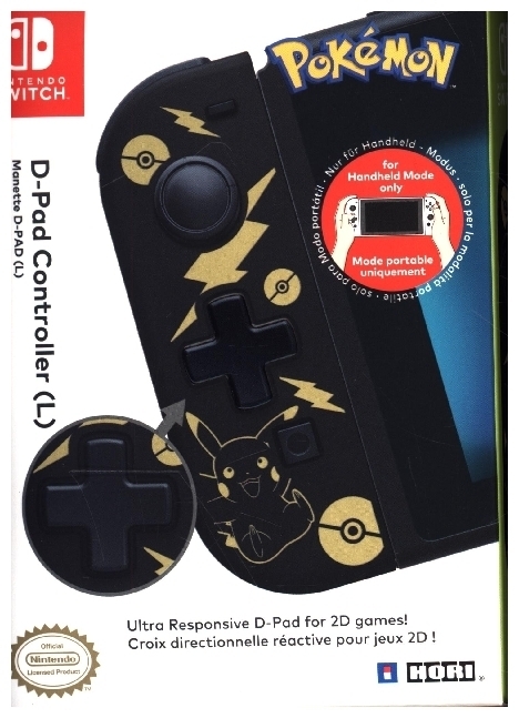 Cover: 810050910095 | Nintendo Switch D-Pad Controller, Pokémon Pikachu, Black & Golden...