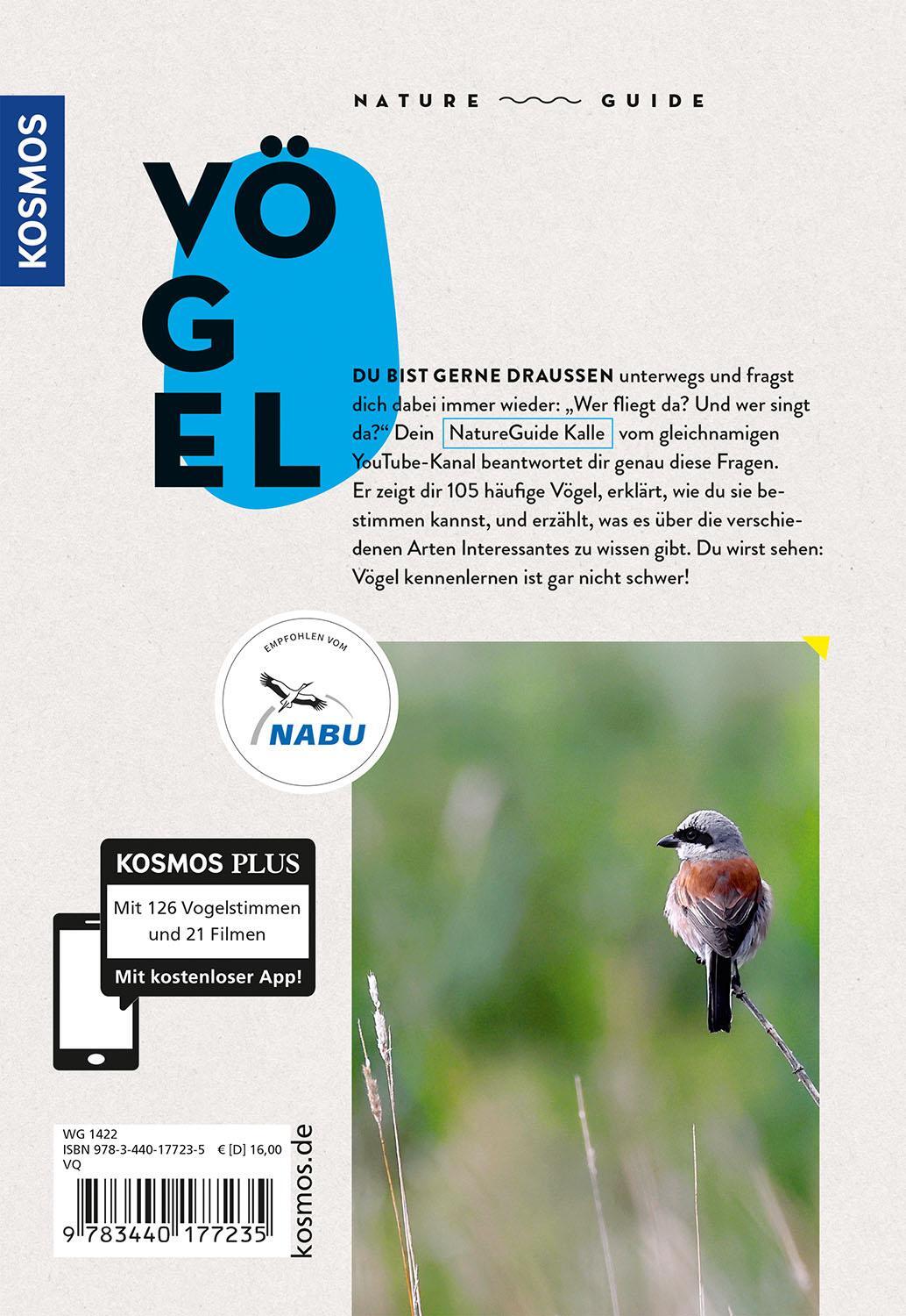 Rückseite: 9783440177235 | Nature Guide Vögel | Kalle Nibbenhagen | Taschenbuch | 160 S. | 2024
