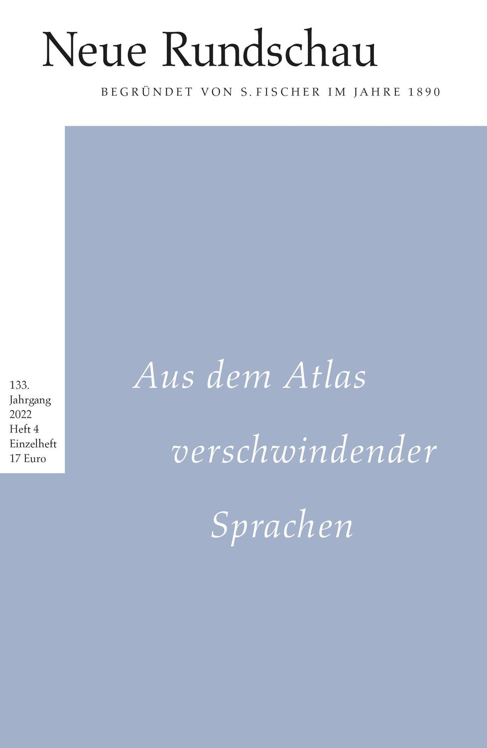 Cover: 9783108091316 | Neue Rundschau 2022/4 | Aus dem Atlas verschwindender Sprachen | Buch