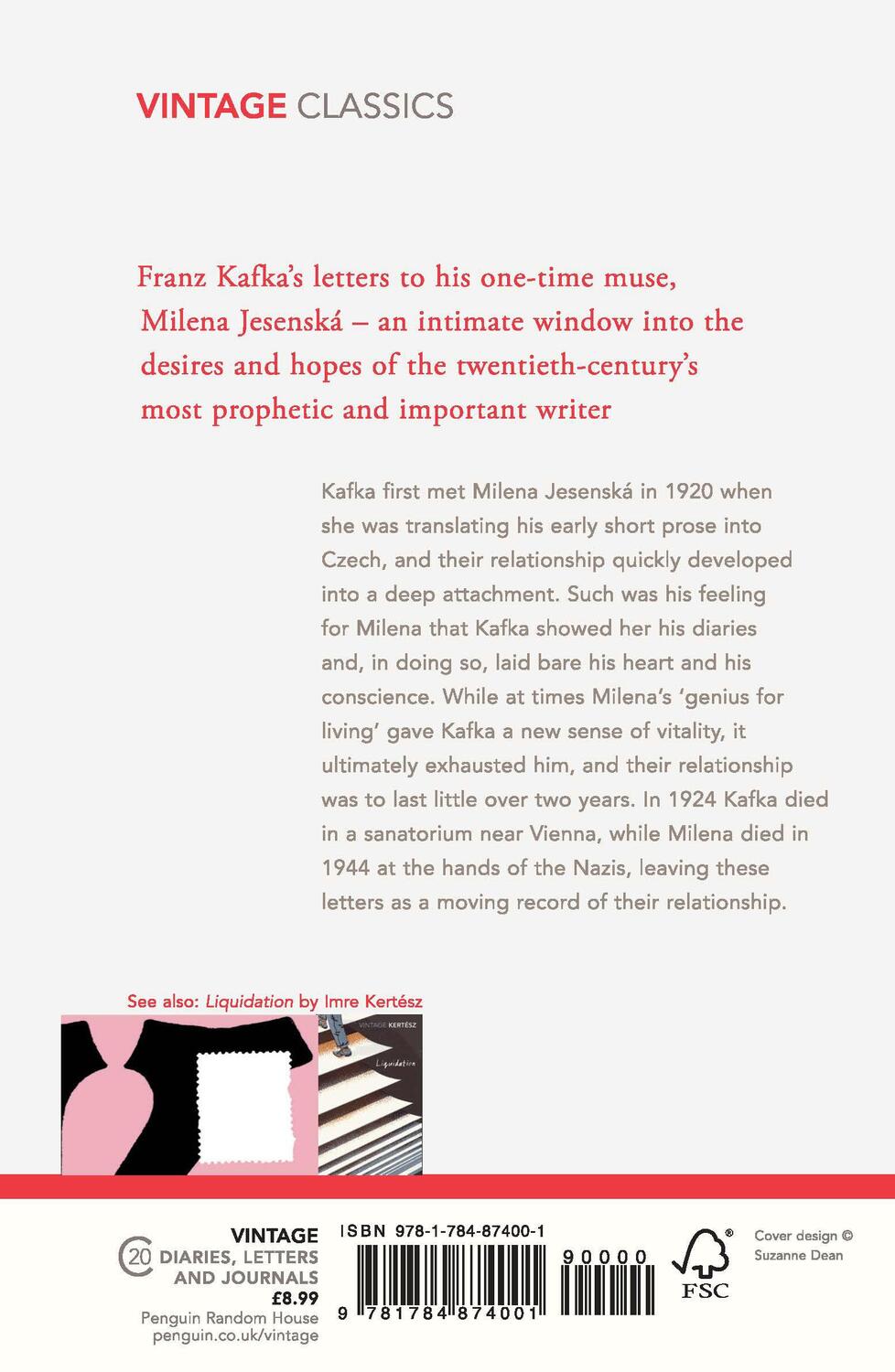 Rückseite: 9781784874001 | Letters to Milena | Franz Kafka | Taschenbuch | Englisch | 2018