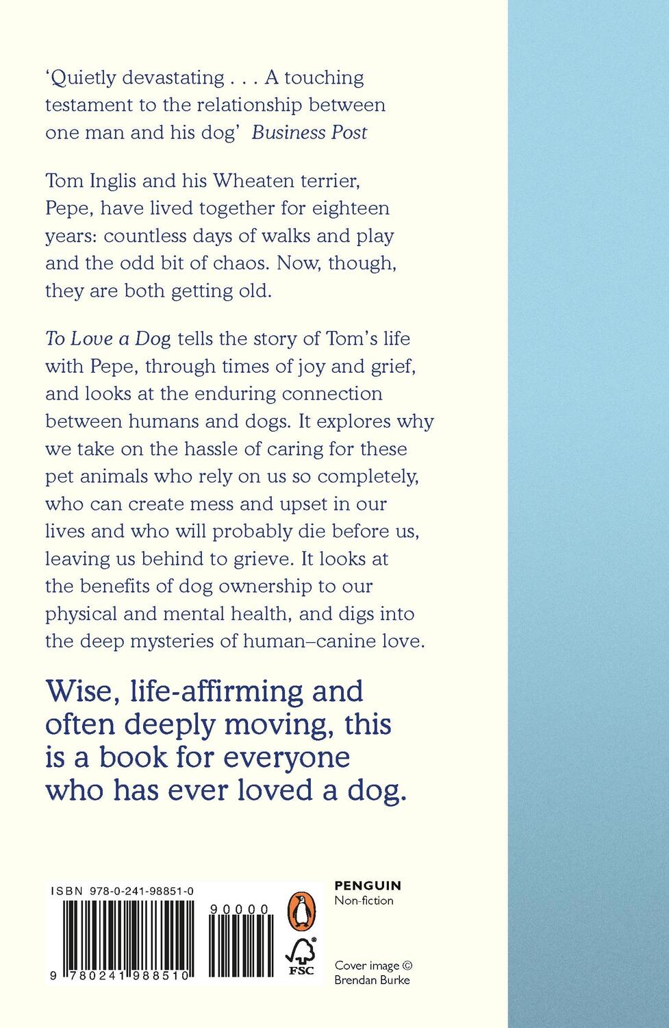 Rückseite: 9780241988510 | To Love a Dog | Tom Inglis | Taschenbuch | Kartoniert / Broschiert