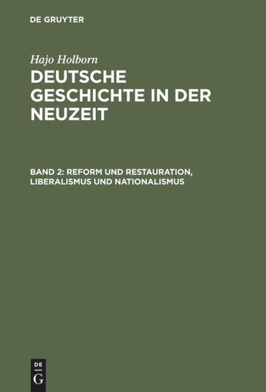 Cover: 9783486432411 | Reform und Restauration, Liberalismus und Nationalismus | (1790-1871)