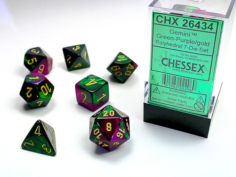 Cover: 601982022969 | Gemini® Polyhedral Green-Purple/gold 7-Die Set | deutsch | Chessex