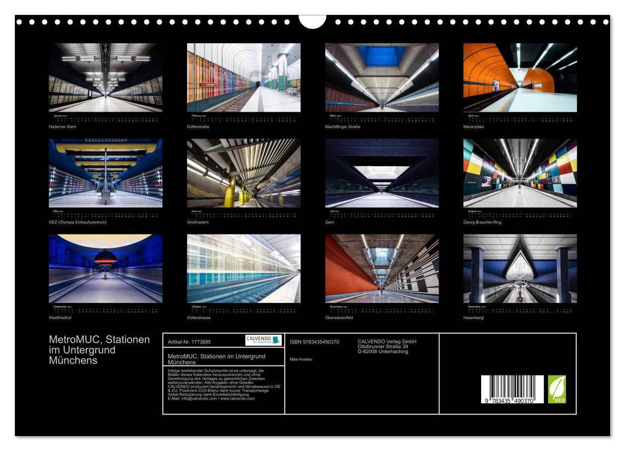 Bild: 9783435490370 | MetroMUC, Stationen im Untergrund Münchens (Wandkalender 2025 DIN...