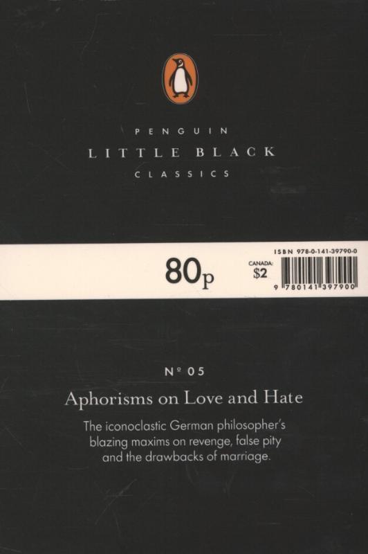 Rückseite: 9780141397900 | Aphorisms on Love and Hate | Friedrich Nietzsche | Taschenbuch | 2015