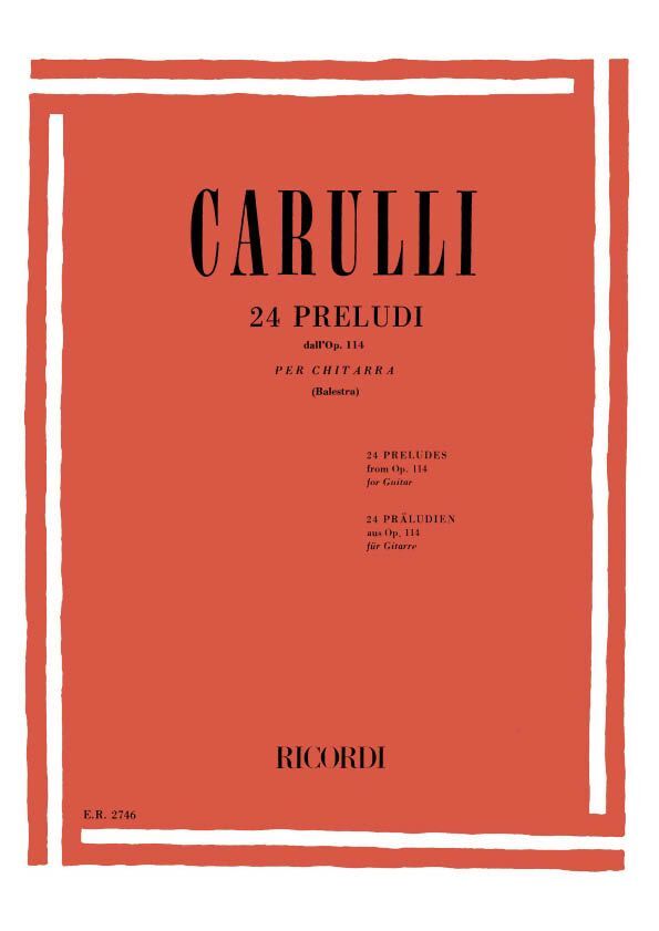 Cover: 9790041827469 | 24 Preludi Dall'Op. 114 | Per Chitarra | Ferdinando Carulli | Partitur