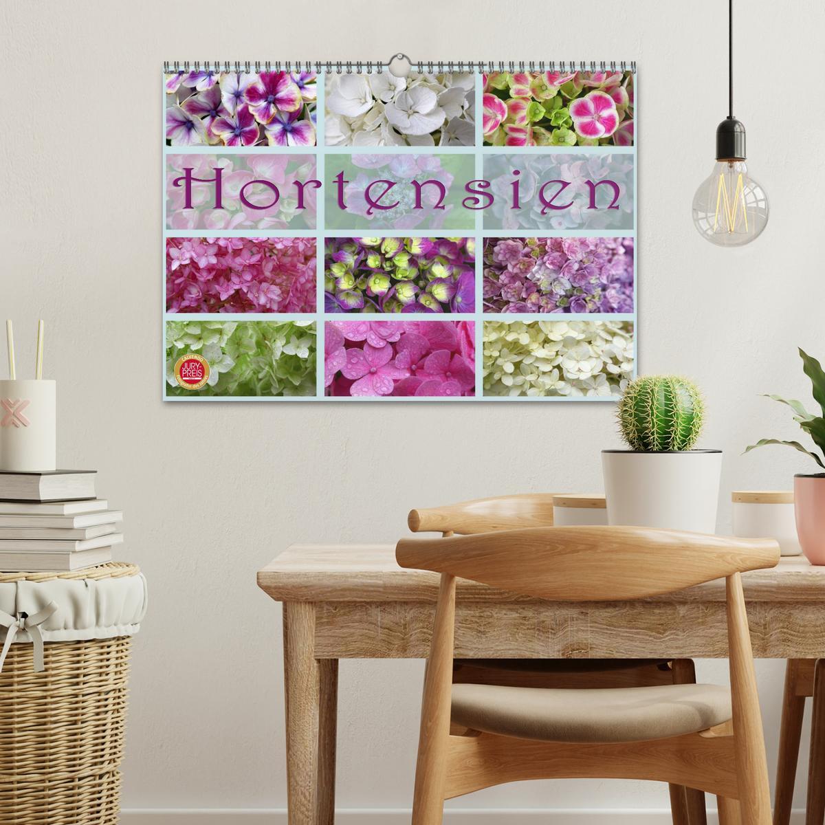 Bild: 9783435734283 | Hortensien / Geburtstagskalender (Wandkalender 2025 DIN A3 quer),...