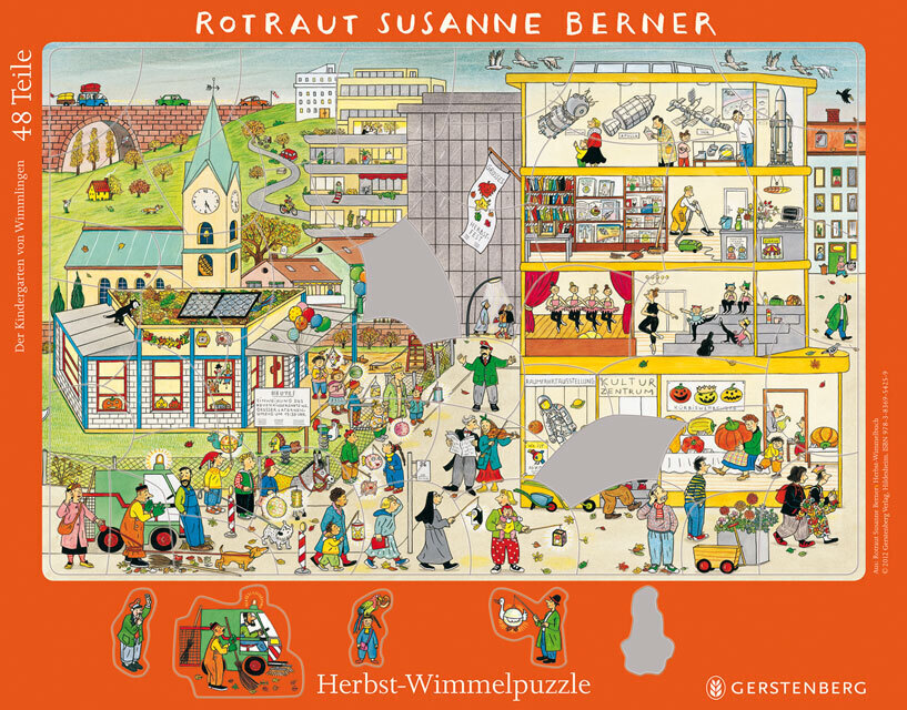 Cover: 9783836954259 | Wimmel-Rahmenpuzzle Herbst | Motiv Kindergarten, 48 Teile | Berner