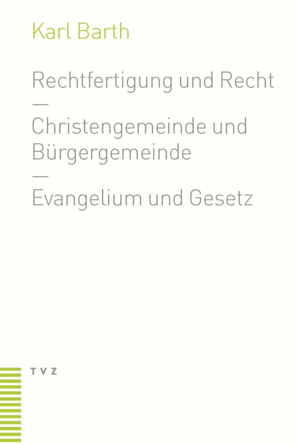 Cover: 9783290171933 | Rechtfertigung und Recht. Christengemeinde und Bürgergemeinde....