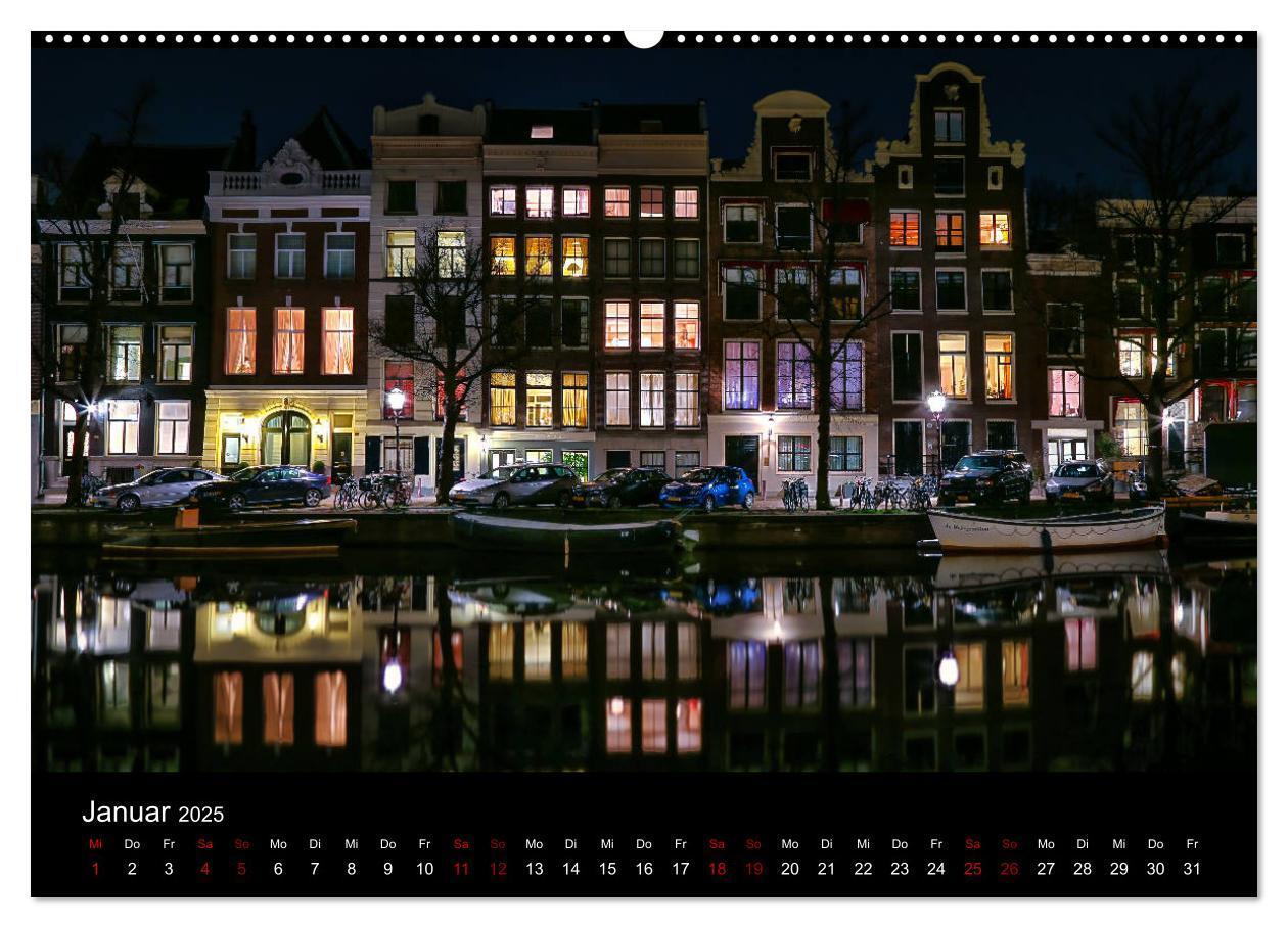 Bild: 9783435446117 | Nacht über Amsterdam (hochwertiger Premium Wandkalender 2025 DIN A2...