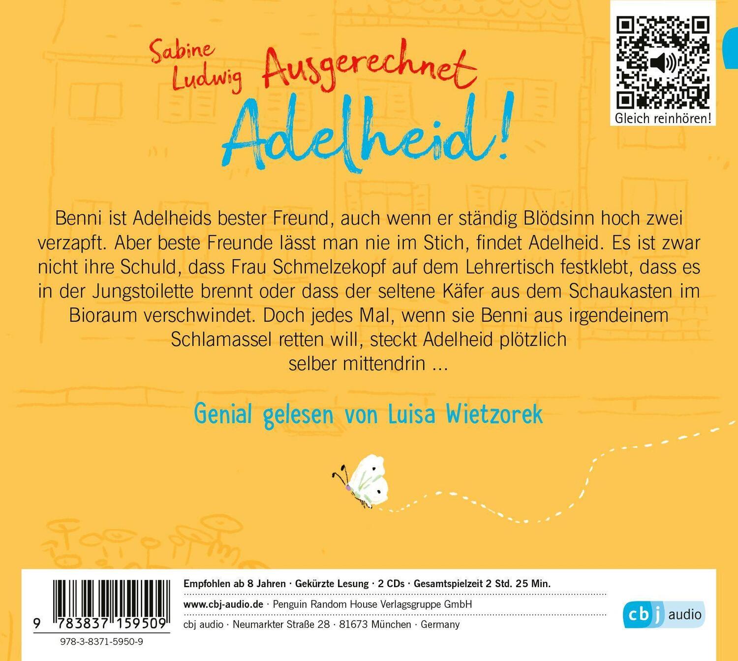 Bild: 9783837159509 | Ausgerechnet Adelheid! | Sabine Ludwig | Audio-CD | 2 Audio-CDs | 2022