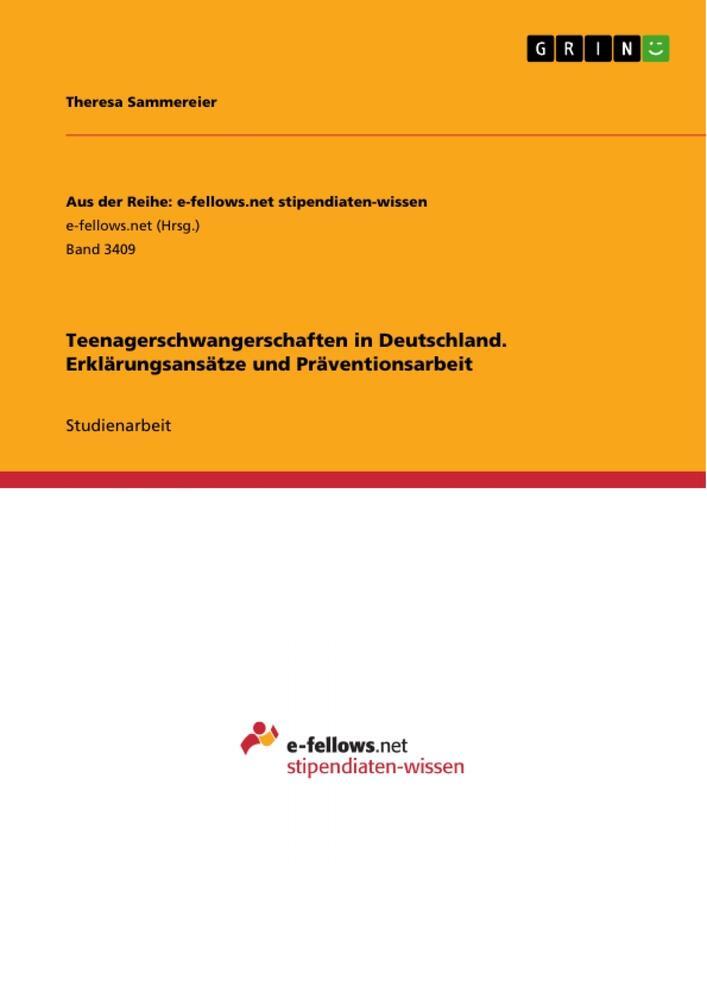 Cover: 9783346193254 | Teenagerschwangerschaften in Deutschland. Erklärungsansätze und...