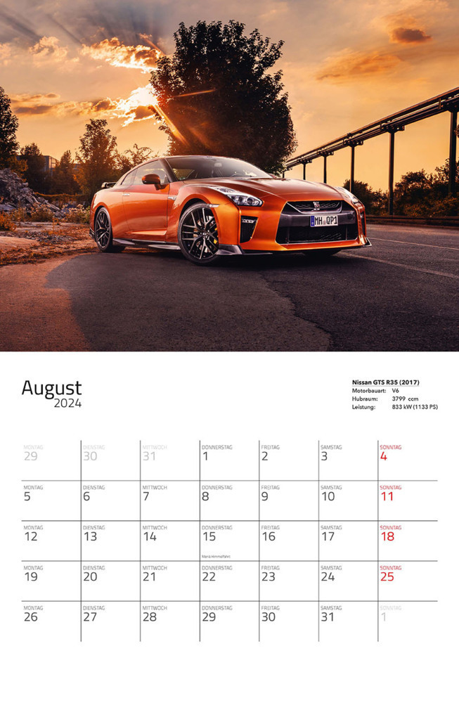 Bild: 9783966647403 | Supersportwagen Kalender 2024 | Eintragkalender Supercars | Stein