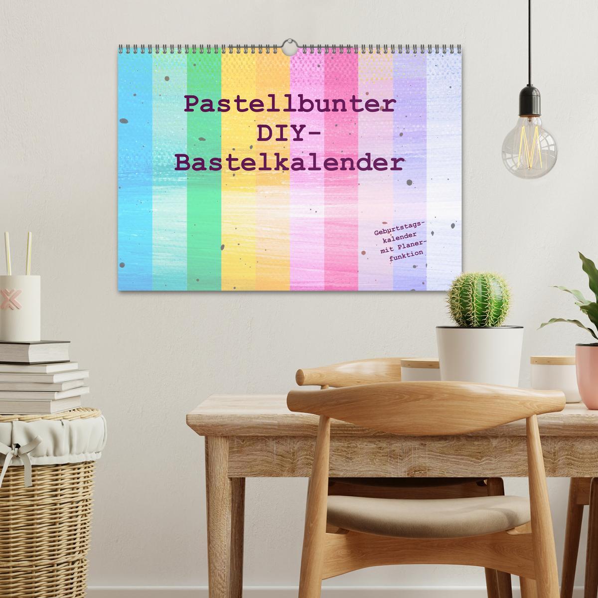 Bild: 9783383901980 | Pastellbunter DIY-Bastelkalender (Wandkalender 2025 DIN A3 quer),...