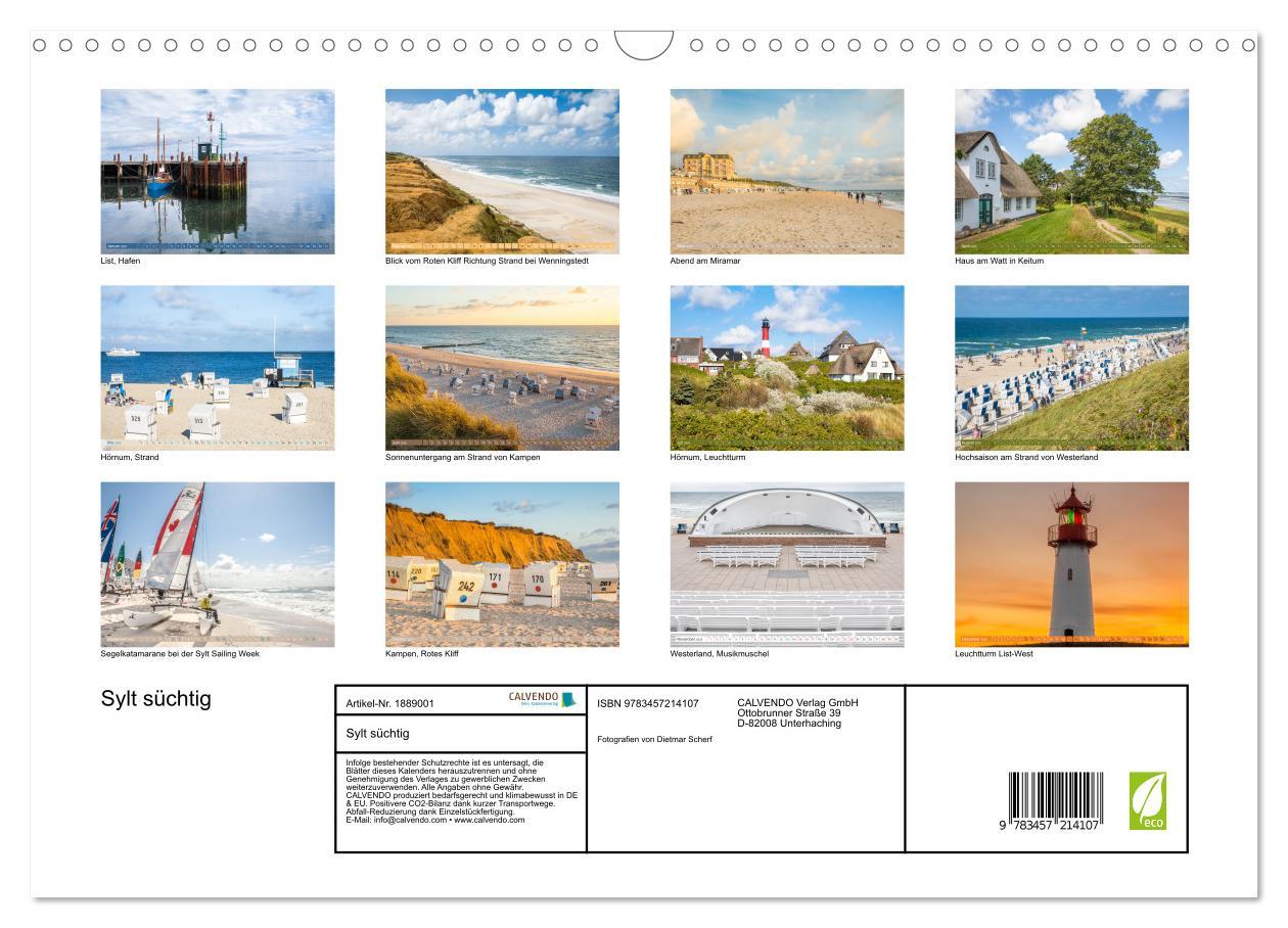 Bild: 9783457214107 | Sylt süchtig (Wandkalender 2025 DIN A3 quer), CALVENDO Monatskalender