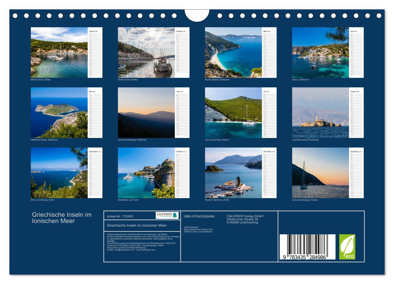 Bild: 9783435284986 | Griechische Inseln im Ionischen Meer (Wandkalender 2025 DIN A4...