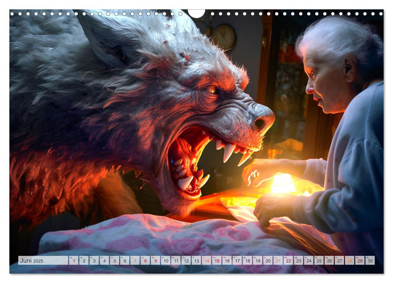 Bild: 9783383892264 | Rotkäppchen und der Wolf (Wandkalender 2025 DIN A3 quer), CALVENDO...