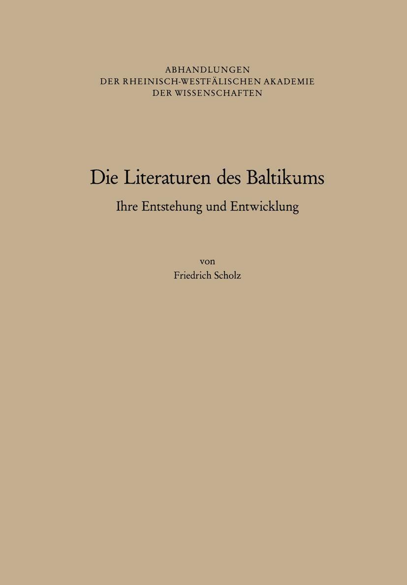 Cover: 9783531050973 | Die Literaturen des Baltikums | Ihre Entstehung und Entwicklung | Buch